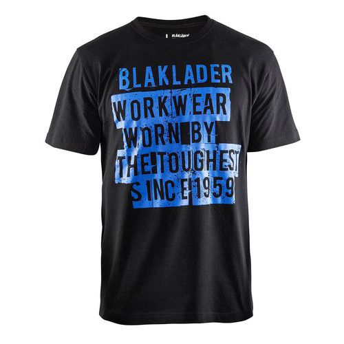 T-Shirt Toughest since 1959 Zwart/Korenblauw - Blåkläder T-Shirt Toughest since 1959 Zwart/Korenblauw - Blåkläder