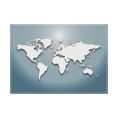 Placemat Wereldkaart blauw