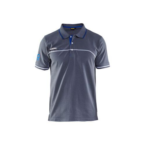 Branded Poloshirt Grijs/Korenblauw - Blåkläder