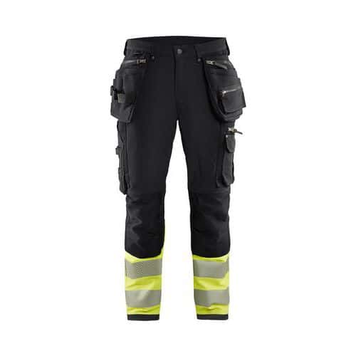 Pantalon haute-visibilité à stretch 4D noir jaune fluo - Blåkläder
