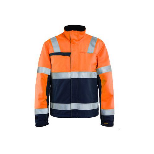Multinorm winterjas Oranje/Marineblauw - Blåkläder