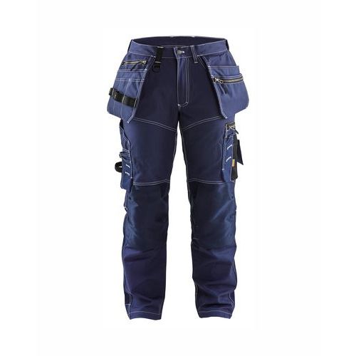 Werkbroek met stretch Marineblauw, Type kledingstuk: Werkbroek en korte broek, Materiaal: Katoen