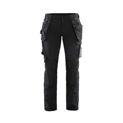 Pantalon artisan stretch 4D femme noir/gris foncé - Blåkläder