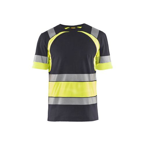 High Vis T-shirt Fluor, Type kledingstuk: Werk T-shirt en poloshirt, Materiaal: Katoen, Kleur: Grijs/geel