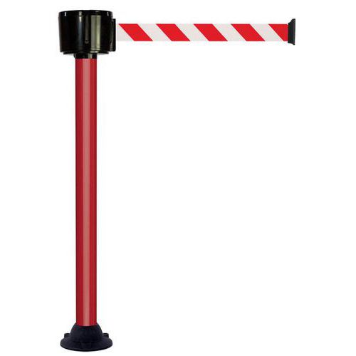 Paal met band van 12 m - Rood-witte band - Mobiele sokkel - Novap