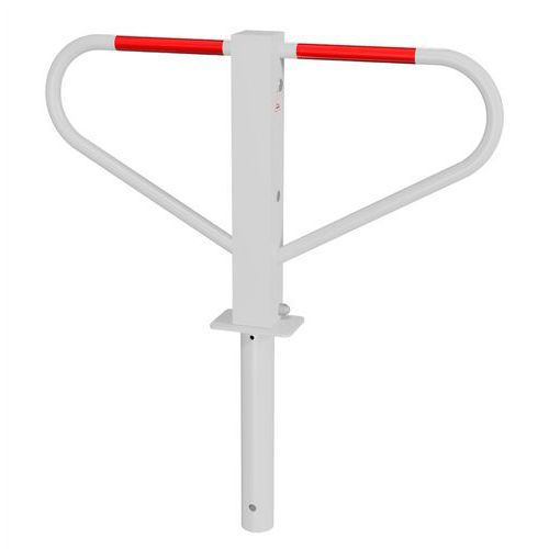 Parkeerbeugel reflecterend inklapbaar in beton - Wit/Rood - Schake