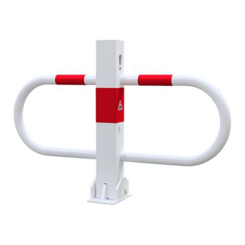 Parkeerbeugel met cilinderslot reflecterend stroken Wit/Rood - Schake