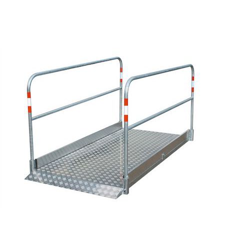 Loopbrug - aluminium met stalen bodemplaat - Schake