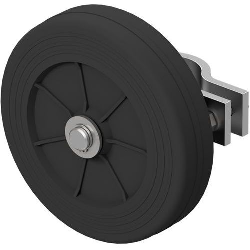 Wiel rubber voor bouwhek - Schake