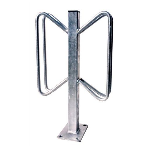 Fietsbeugel individueel met grondplaat parkeren aan 2 kanten - Schake