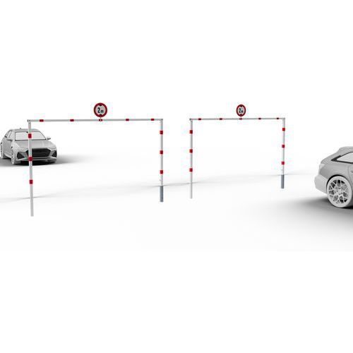 Hoogtebegrenzer met 2 steunpalen in beton - Schake