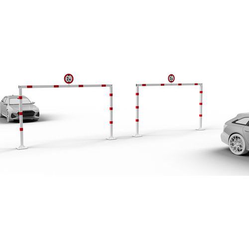 Hoogtebegrenzer met 2 steunpalen met grondplaat - Schake