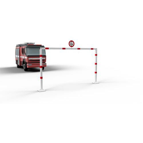 Hoogtebegrenzer stationair 100x100 mm met grondplaat - Schake