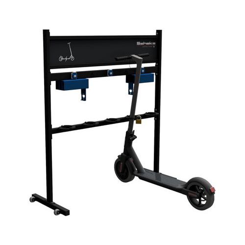 Scooterrek voor elektrisch scooter oplaadpunt met reclamebord - Schake