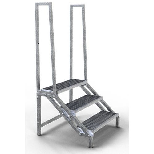 Trapje met zijleuningen - 2 treeds - Schake