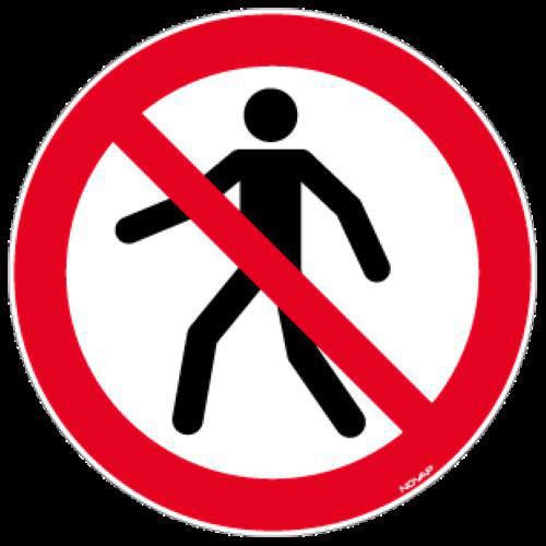 Vloerpictogram - Verboden voor voetgangers - 300 mm - Novap