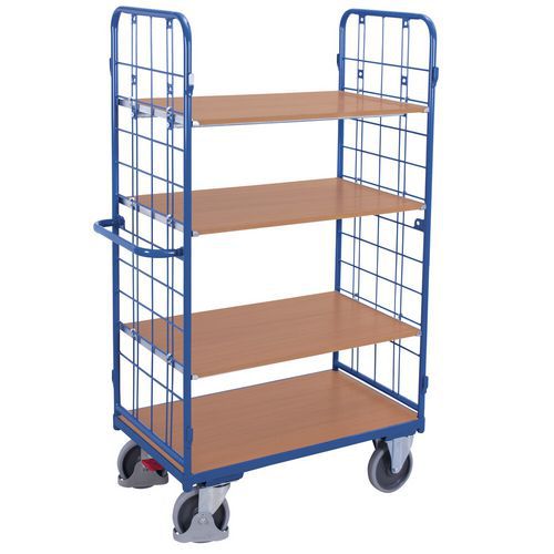 Etagewagen hoog 2 wanden, 4 etages - Draagvermogen 400 en 500 kg
