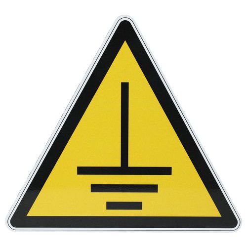 Panneau danger - Mise à la terre - Aluminium - 200 mm