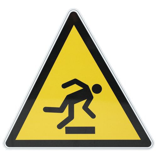 Waarschuwingsbord - Struikelgevaar, obstakel op grond - Aluminium