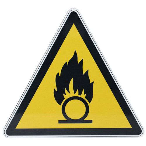 Panneau danger - Matières comburantes - Aluminium - 200 mm