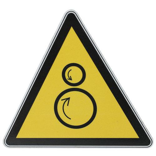 Panneau danger - Rouleaux contrarotatifs - Aluminium