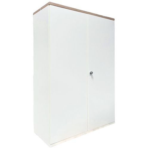 Armoire mi-haute reconditionnée à portes battantes - Blanche - Sedus