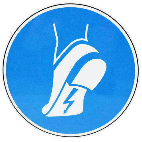 Panneau obligation - Port des chaussures antistatiques - Aluminium