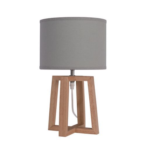 Bureaulamp van hout en stof Becker - Meet by Paperflow