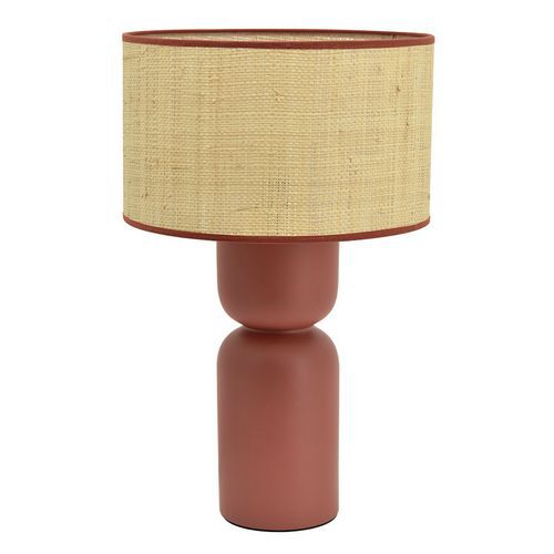 Bureaulamp van keramiek en raffia Tamatao - Meet by Paperflow