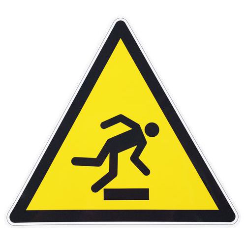 Waarschuwingsbord - Struikelgevaar, obstakel op de grond - Zelfklevend