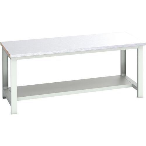 WerkBank Cubio met stalen coating en legbord - 2000x900x840mm - Bott