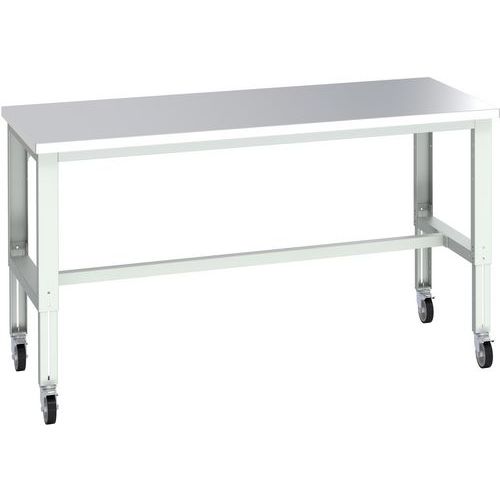 Cubio bank op roestvrijstalen wielen - 2000x900x840-1140mm - Bott