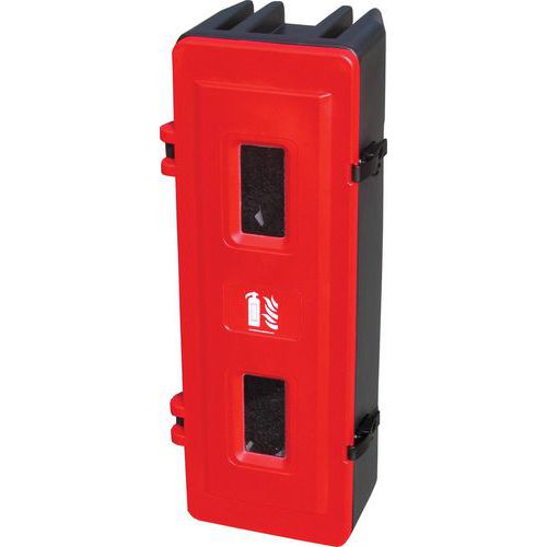 Koffer voor 1 brandblusser, Materiaal: Polyethyleen van hoge dichtheid, Kleur: Rood/zwart
