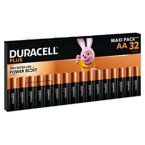 Alkalinebatterij AA Plus Maxi Pack - set van 32 - Duracell