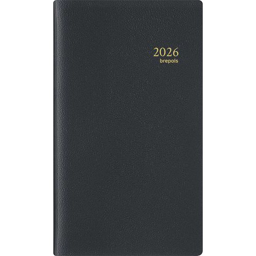 Weekagenda Interplan met spiraal, zwart - 9 × 16 cm - Jaar 2026