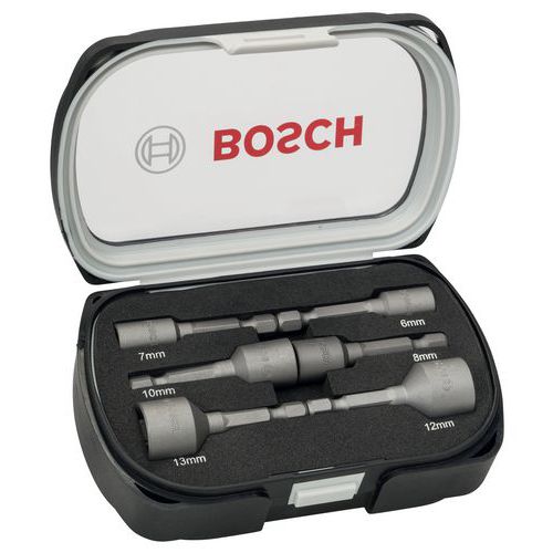 Dopsleutelset 50 mm 6-delig, 6, 7, 8, 10, 12, 13 mm - Bosch