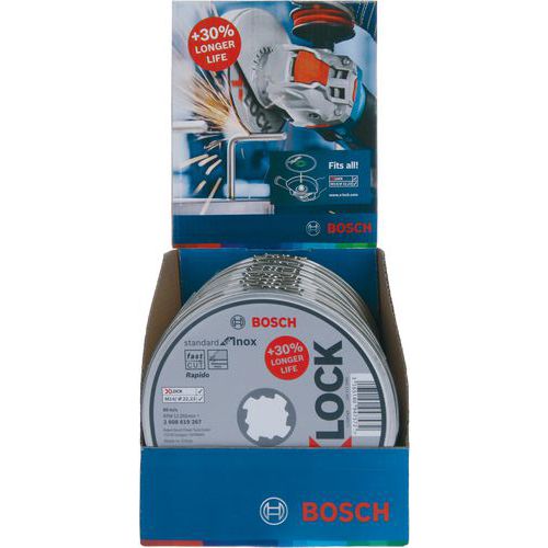Doorslijpschijf X-lock 10x125x1x22.23mm Inox recht - Bosch