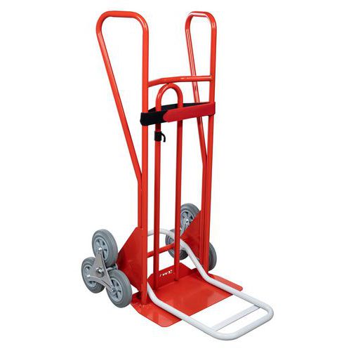 Stalen steekwagen voor trappen met 3 wielen in stervorm 250 kg