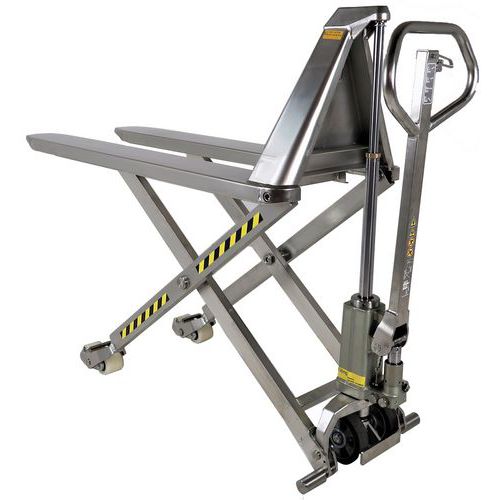 Handmatige hoogheffende pallet truck 1000 kg roestvrij staal 304