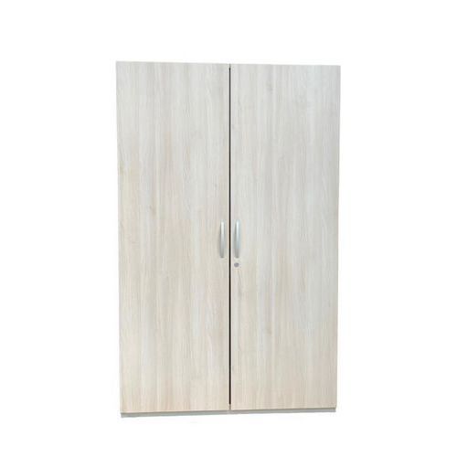 Armoire haute reconditionnée à portes battantes chêne clair