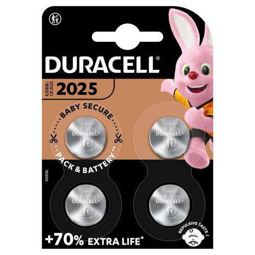 Lithiumknoopcelbatterij DL 2025 - Set van 4 - Duracell
