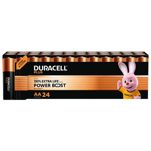 Pile alcaline AA Plus Powerboost - 24 unités - Duracell