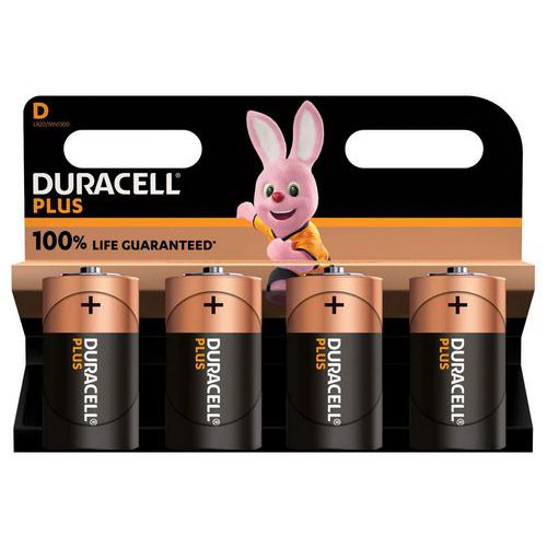 Alkalinebatterij D plus 100% - 2 of 4 eenheden - Duracell