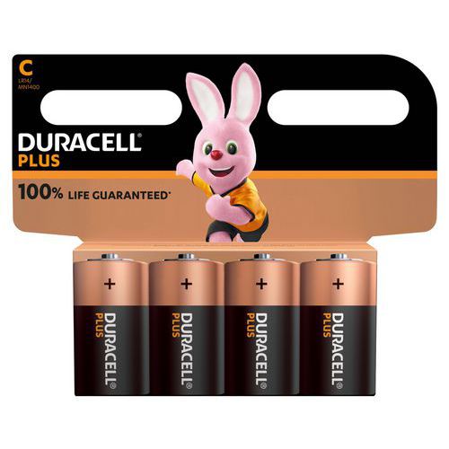 Alkalinebatterij C Plus 100% - 2 of 4 eenheden - Duracell