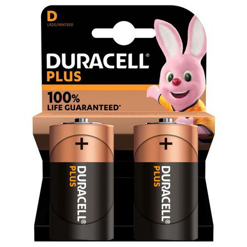 Alkalinebatterij D plus 100% - 2 of 4 eenheden - Duracell