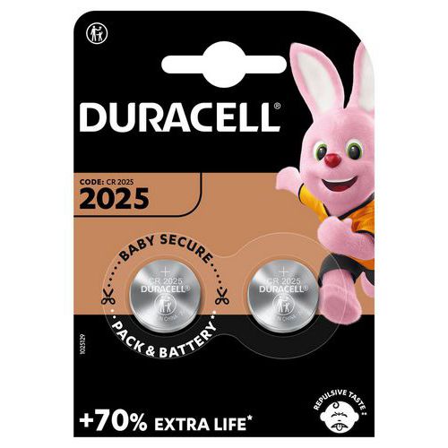 Lithiumknoopcelbatterij CR2025 - Set van 2 - Duracell