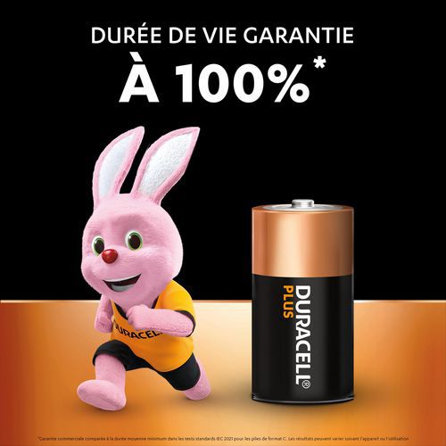 Pile Alcaline C Plus 100 % - 4 unités - Duracell