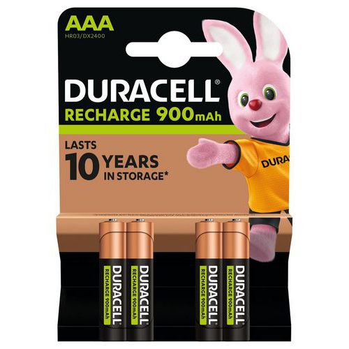 Oplaadbare batterij 900 mAh AAA LR3 - Set van 4 - Duracell