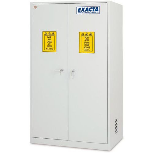 Veiligheidskast hoog met 2 massieve deuren en 2 opbergvak - EXACTA