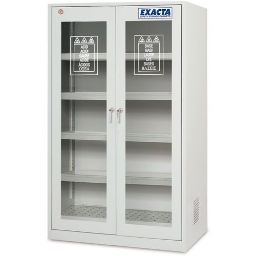 Veiligheidskast hoog 2 glazen deur met 2 opbergvak - EXACTA